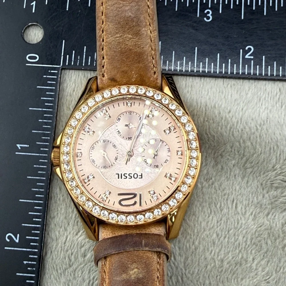 Vintage Fossil Watch Riley Women's Rose Gold Tone UNTESTED‎